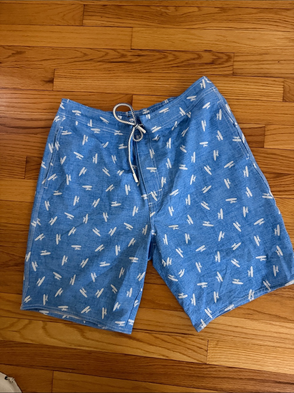 johnnie-O Blue Surfboard Print Board Shorts